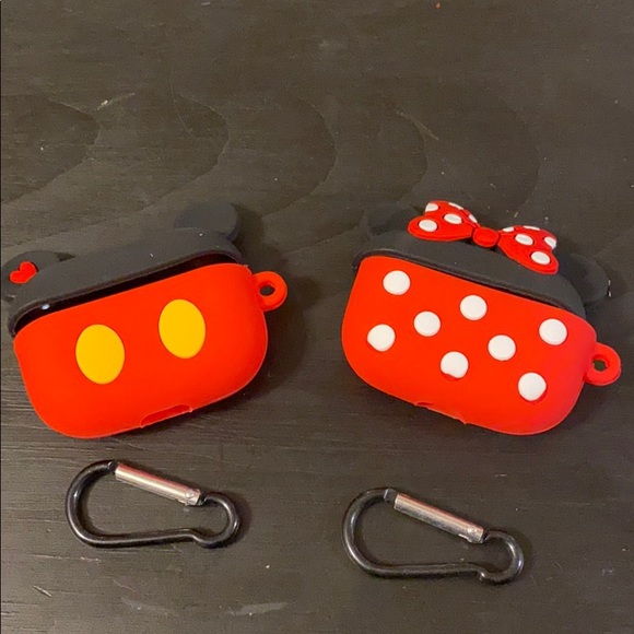 Set of Mickey and Minnie Mouse AirPod cases